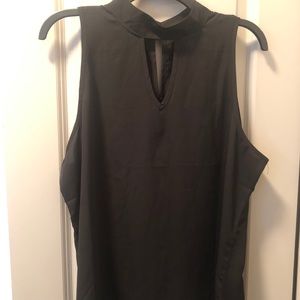 Rue21 XL Choker Tank Top Sleeveless Blouse Women’s Black Business Casual Light